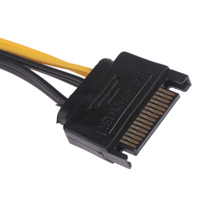 2pcs 15pin SATA Cable Male to 8pin(6+2) PCI-E Power Cable 20cm for Graphi.l8