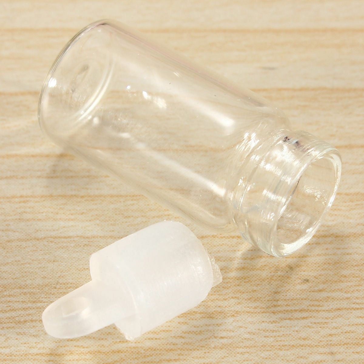 10x 1ml Bottle Empty Sample Vials Clear Glass Bottles with Plastic Lid Small