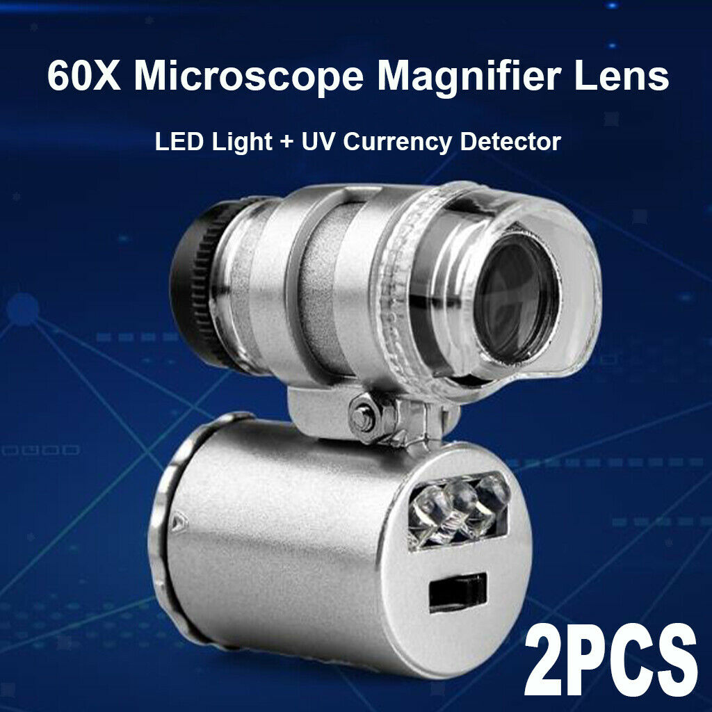 2pcs 60X Portable Mini  Magnifier