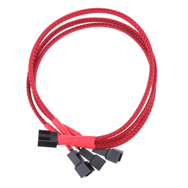 1Pc Red Computer Fan Line 1 To 3 Way 4Pin PWM Fan HUB Hub Fan Extension C.l8