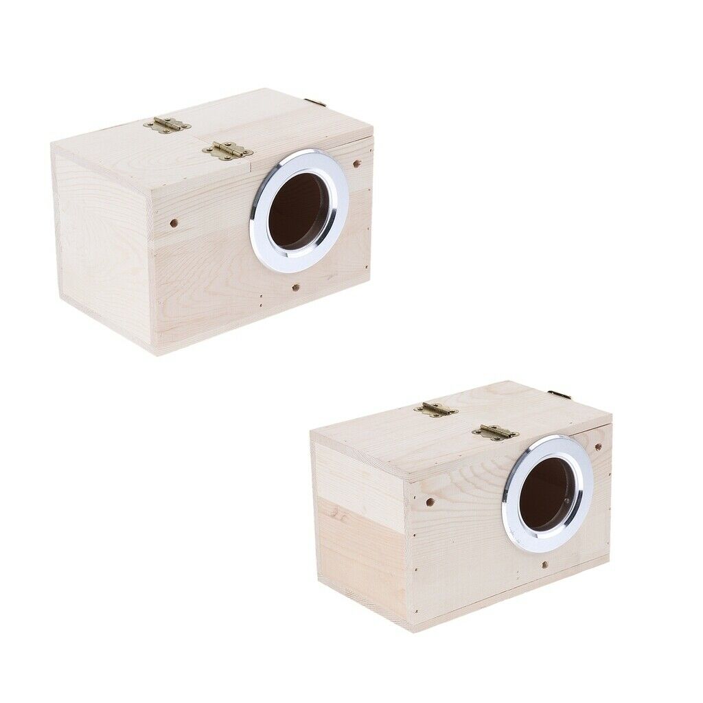 2pcs Wood Bird Box Nest New Breeding Parrot Cockatiels Swallows Nest Outdoor