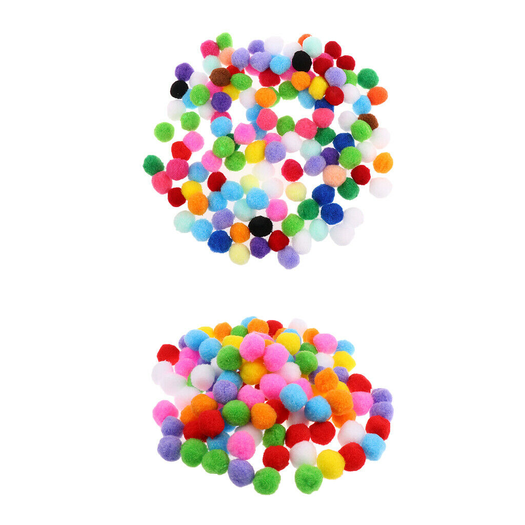 200Pcs Colorful Soft Pompom Balls Clothes Jewelry Supplies DIY Creative Kids