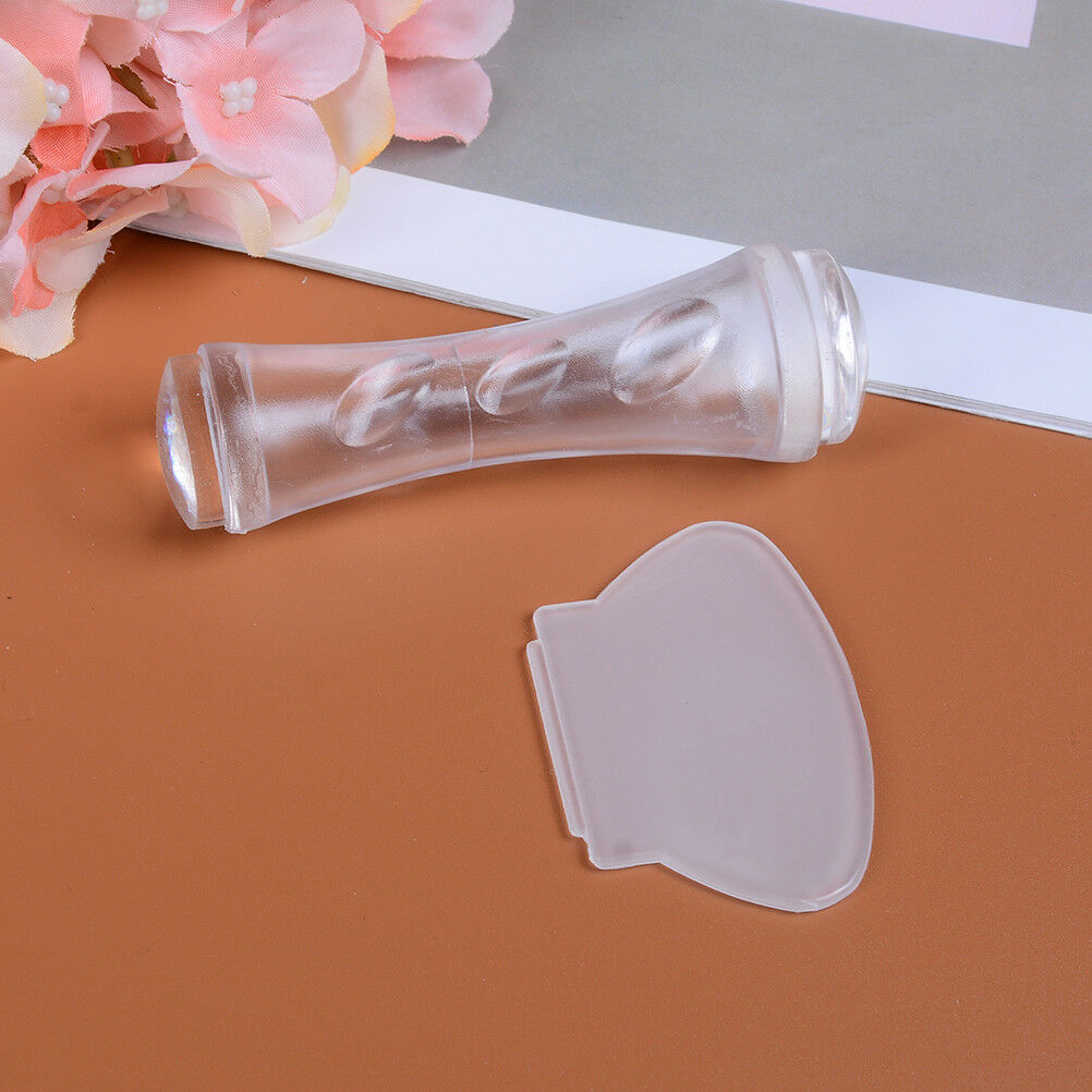 Dual end nail art stamper double head soft professional stamp clear silicon W Xz