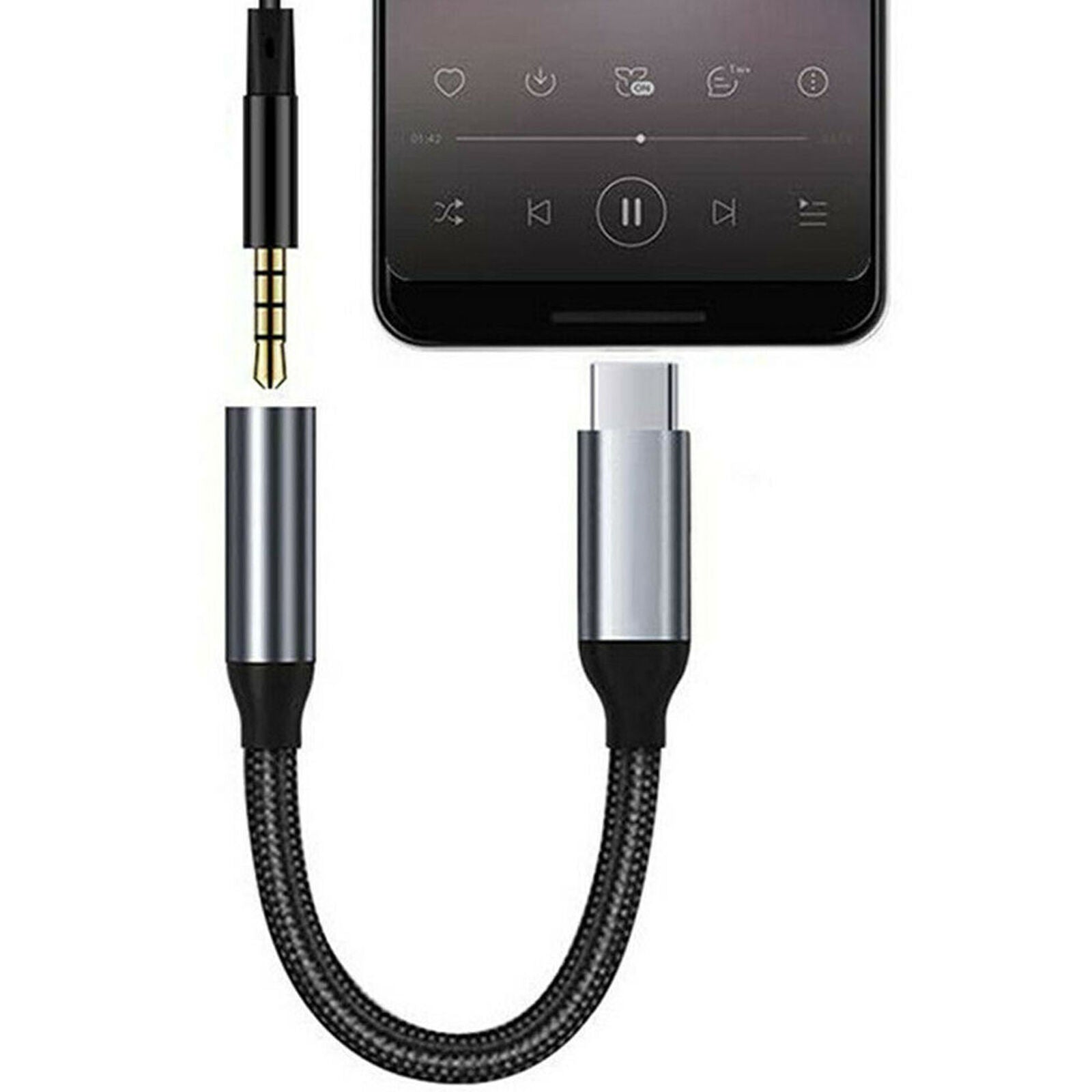 USB-C Type-C to 3.5 mm 1/8" Aux Audio Jack Active DAC Headphone Adapter Cable
