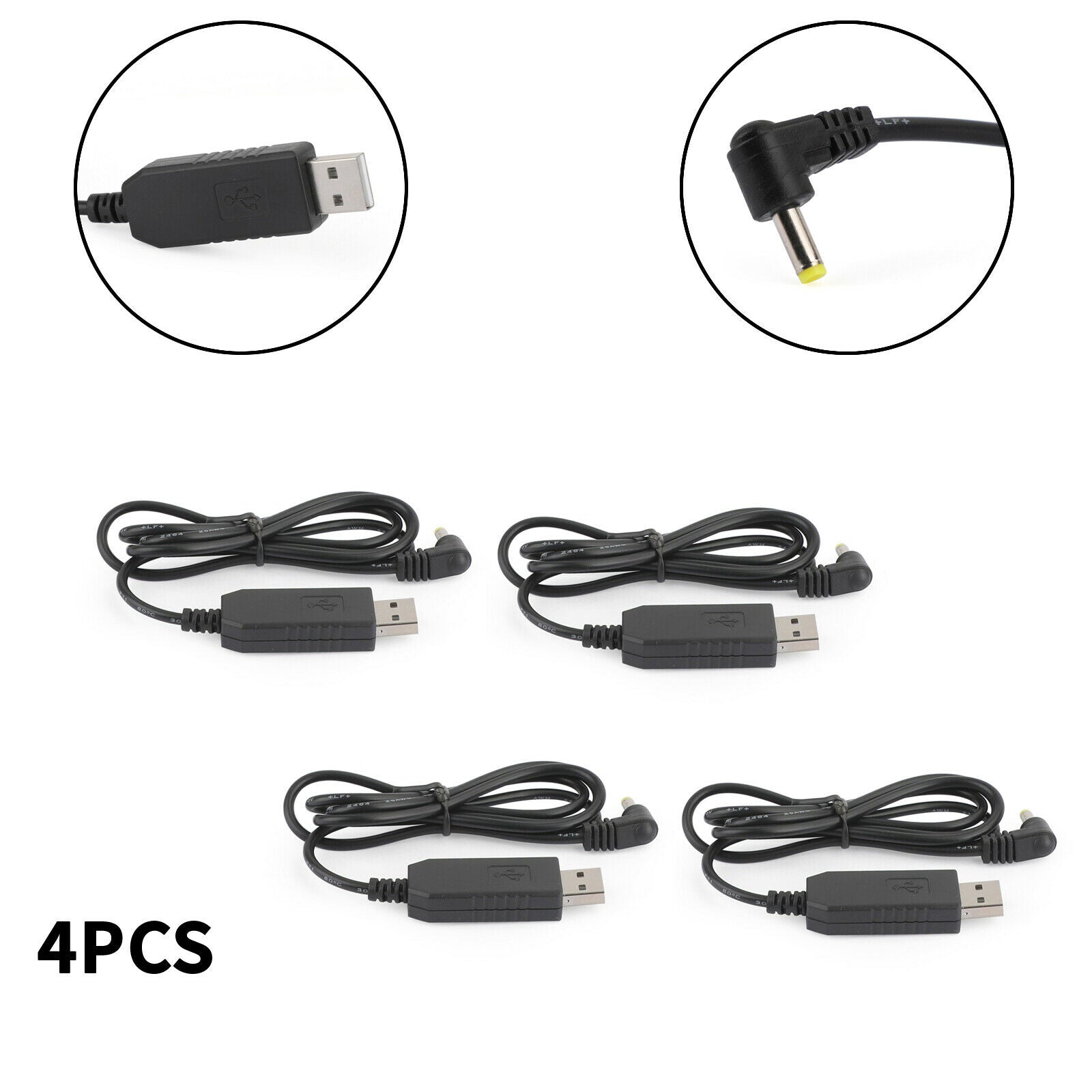 4X Battery USB Charger Cable Fit for BaoFeng UV5R/RE UVB2 UVB3 Plus UV-S9 CN