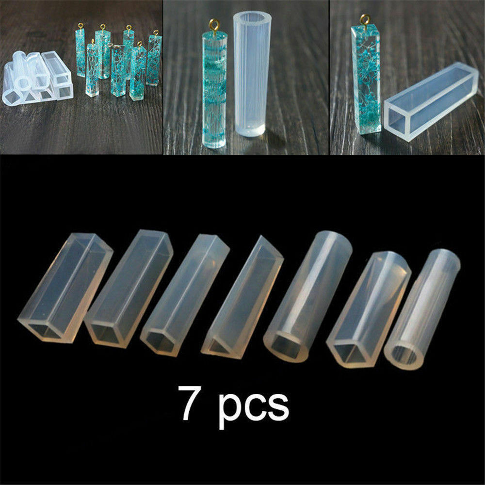 7Pcs DIY Silicone Gemme Perles Pendentif Moule RÃ©sine Making Outil Bijoux Formes
