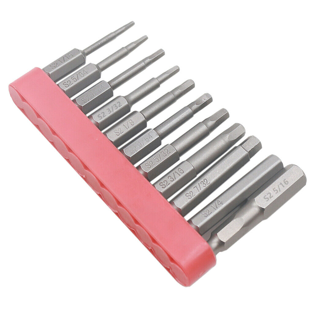 11Pcs British System Inner Hexagon Steel Wind Screwdriver Bits Set with Base