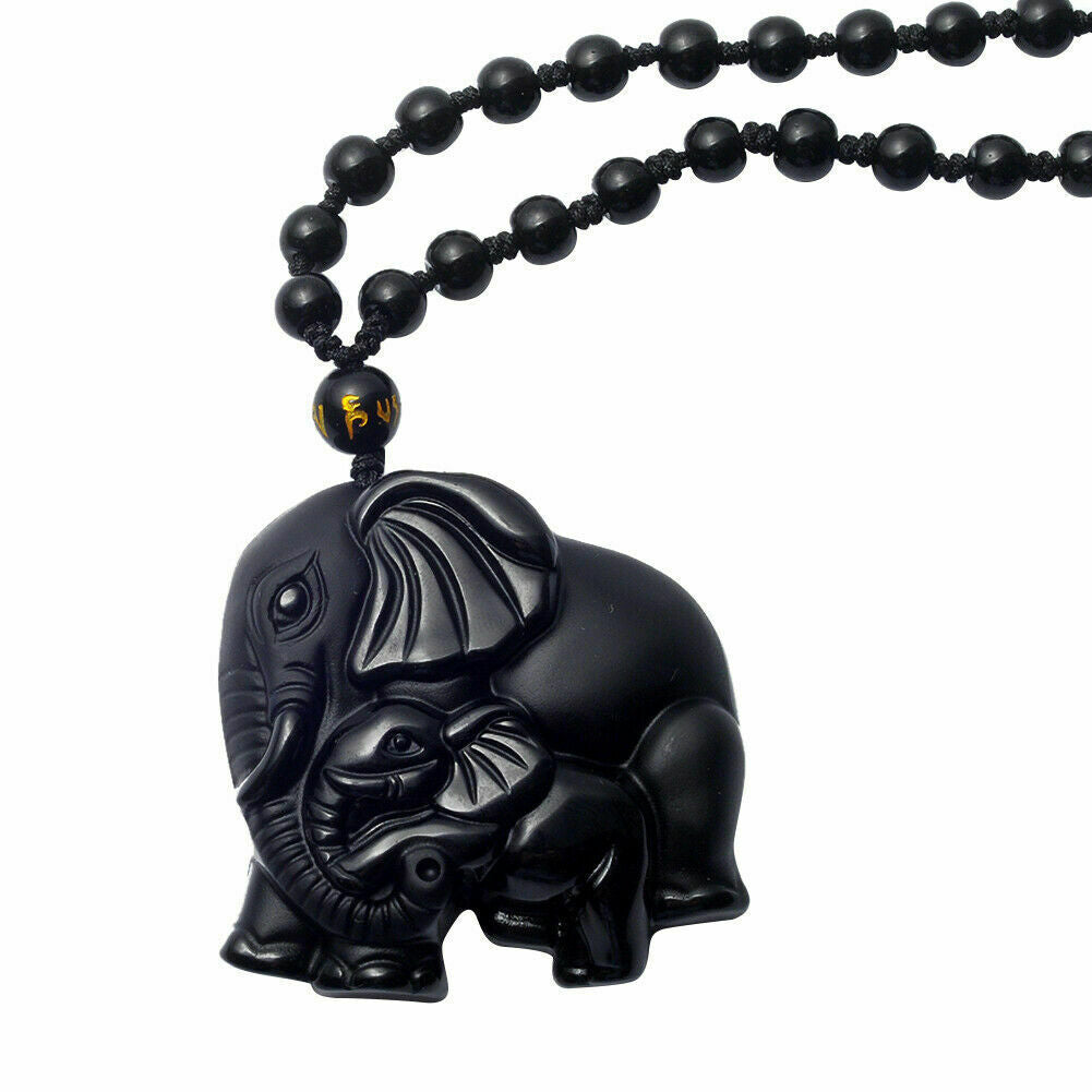 2020 Obsidian Elephant Pendant Necklace 100% Fashion Blessing Beautiful Gift