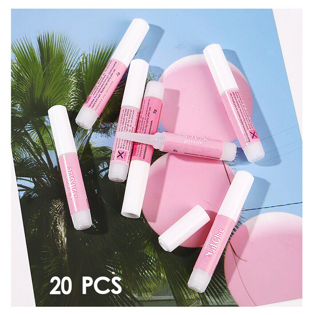 20Packs 2g Nail Art Glue Clear Strong Adhesive French False Tips Manicure
