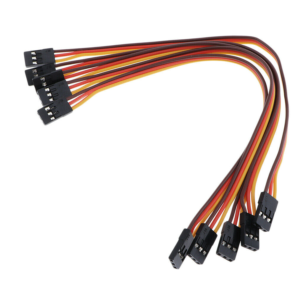 5 Pack Male to Male Extension Cable Wire Line Metal 3-Color EU-D600-132