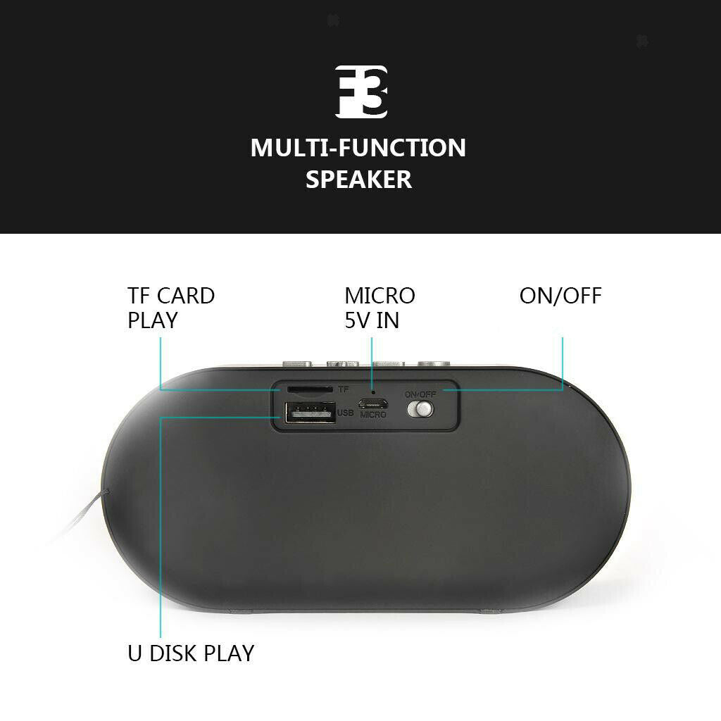 Mini Bluetooth Wireless Amplifier Handsfree Audio Player TF FM Radio Bass