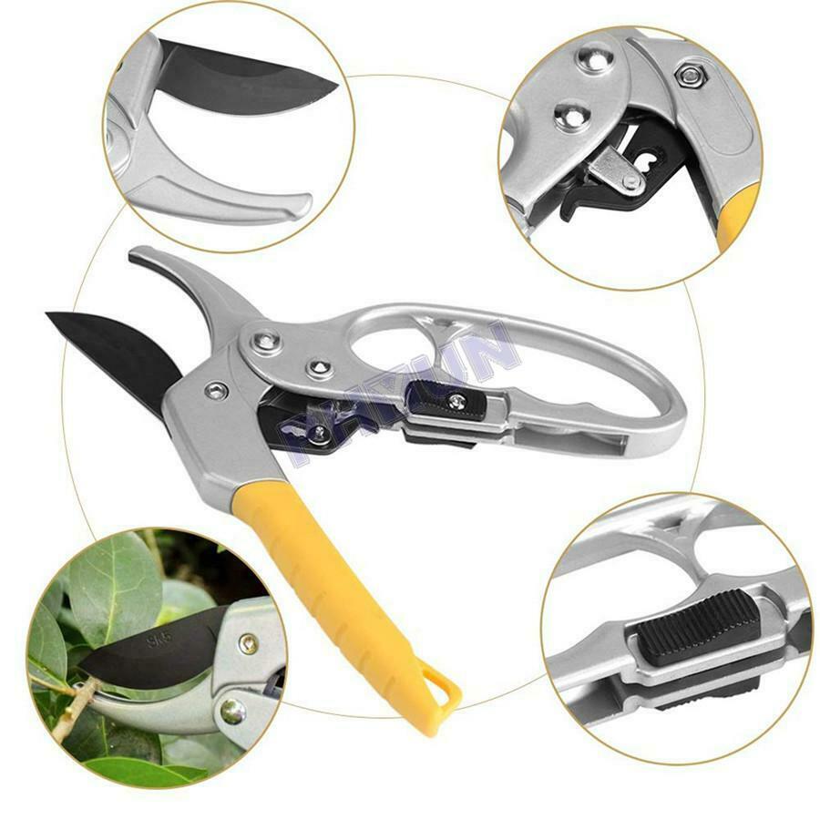 Garden Pruning Shear Ratchet Scissors Branch Cutter Trimmer Carbon Steel Scissor