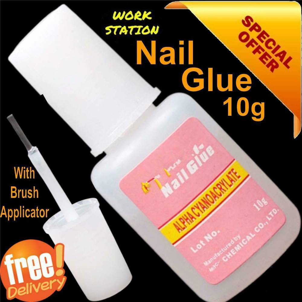 Nail Art Glue With Applicator Brush 10g Clear Strong Adhesive Acrylic False Tips
