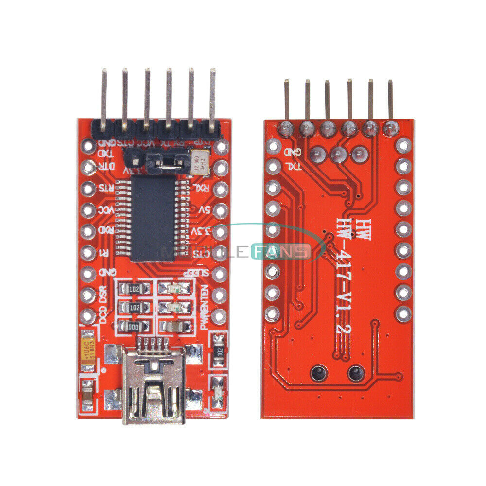 2Pcs TTL 3.3V 5.5V FT232RL FTDI Module Mini Port USB  Arduino Serials Adapter