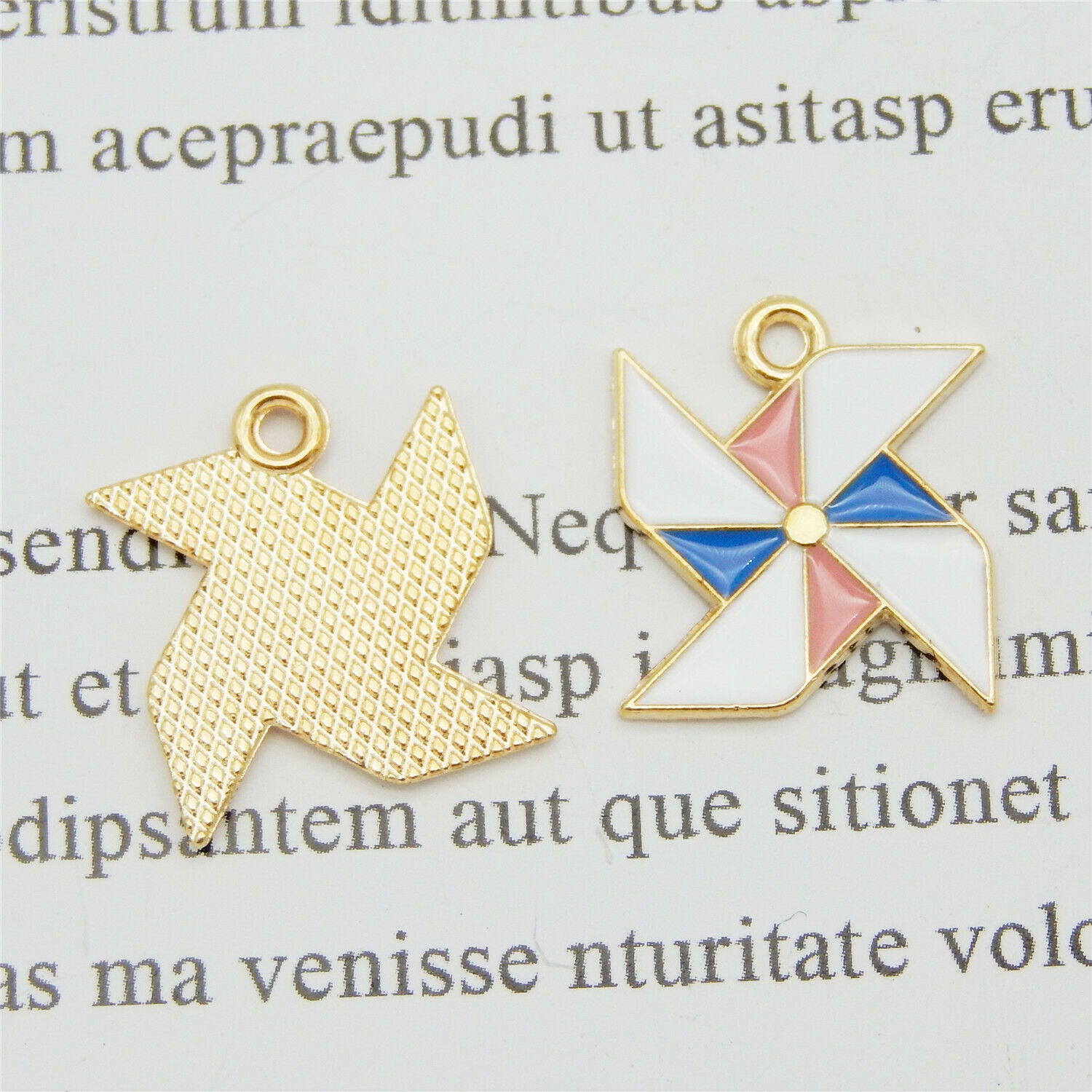 20 pcs Metal Alloy Pinwheel Enamel Charm Pendant Windmill Jewelry Craft 17*15mm