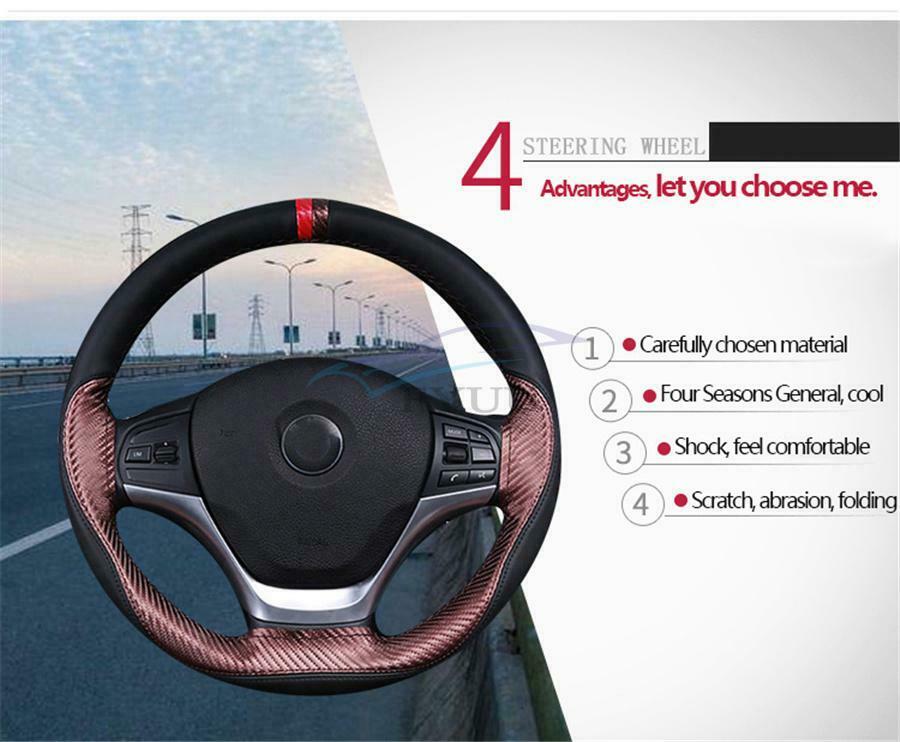 1 Piece Carbon Fiber Anti-slip Decoration Car Steering Wheel Protection Cover