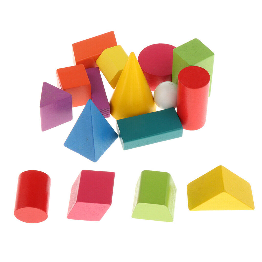 16Pcs Kids Shapes Geometric Solids Puzzle Montessori Toys School Supply
