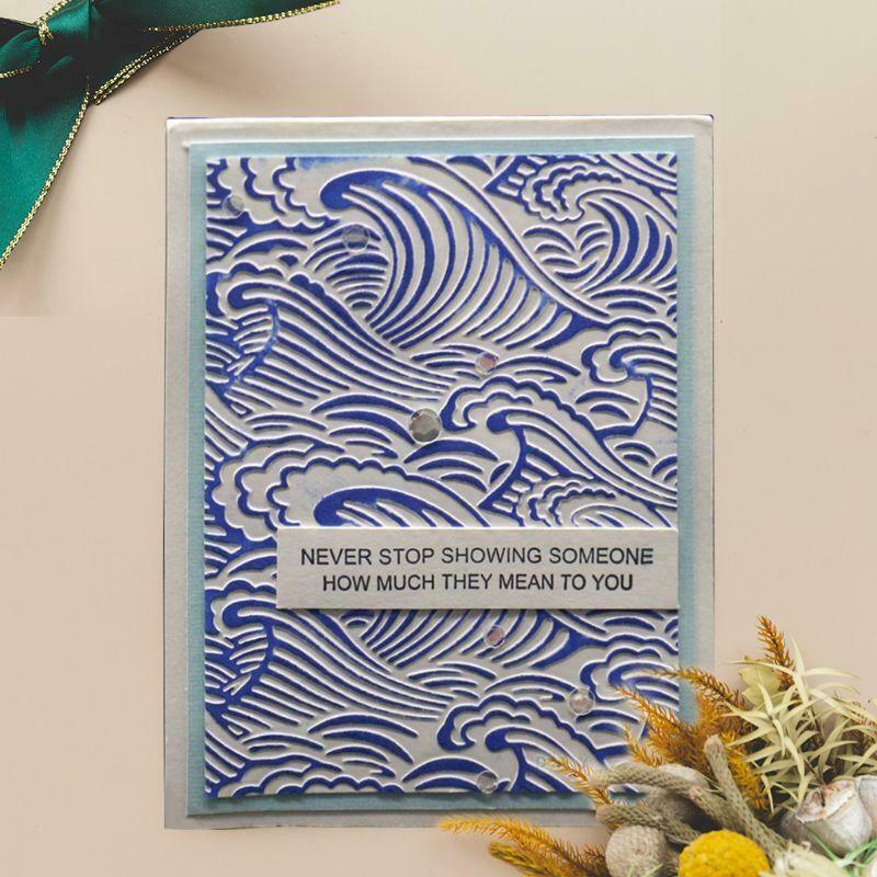 Sea Wave Cloud Background DIY Cutting Dies Scrapbooking Embossing Folder Craft