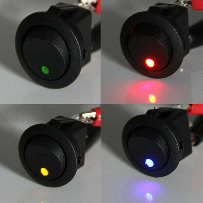 4Pcs 12V 20A Round Rocker Switch ON/Off LED Light Car Marine Boat Dot Tog.l8