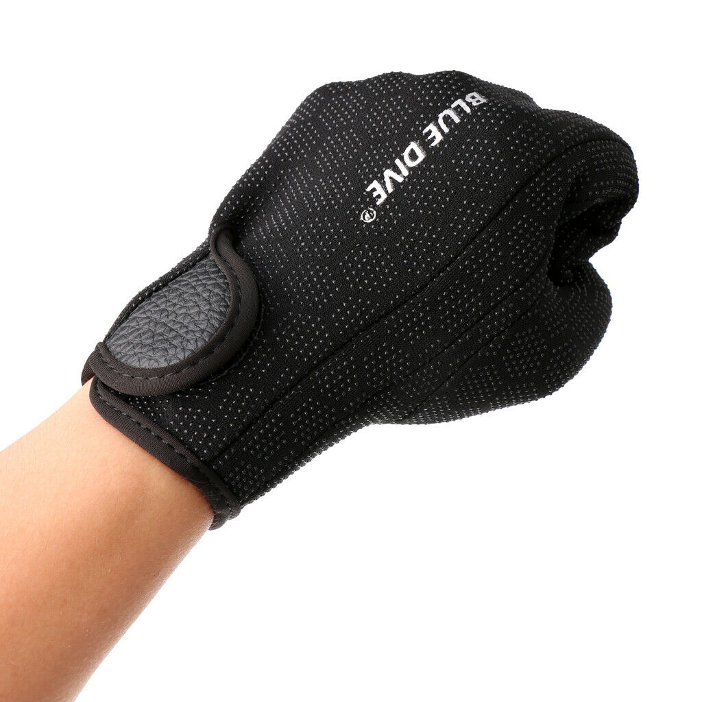 2X 1 Pair 1.5mm Neoprene Wetsuits Gloves Diving Swimming Surfing Canoe M Black