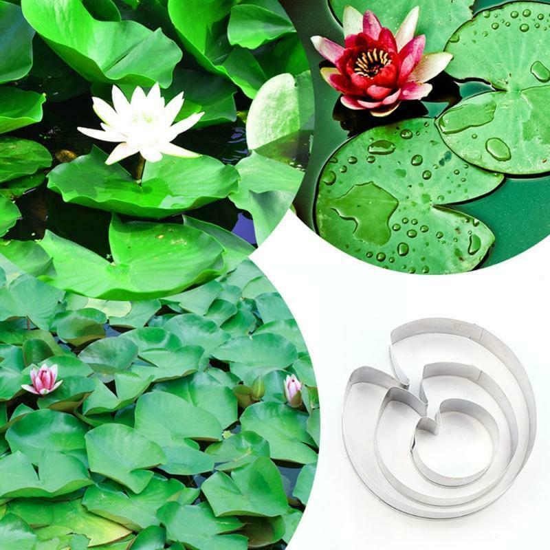 3pcs Lotus Leaf Shape Cookie Cutter Set Stainless Steel Cutters Mold DIY Pastry