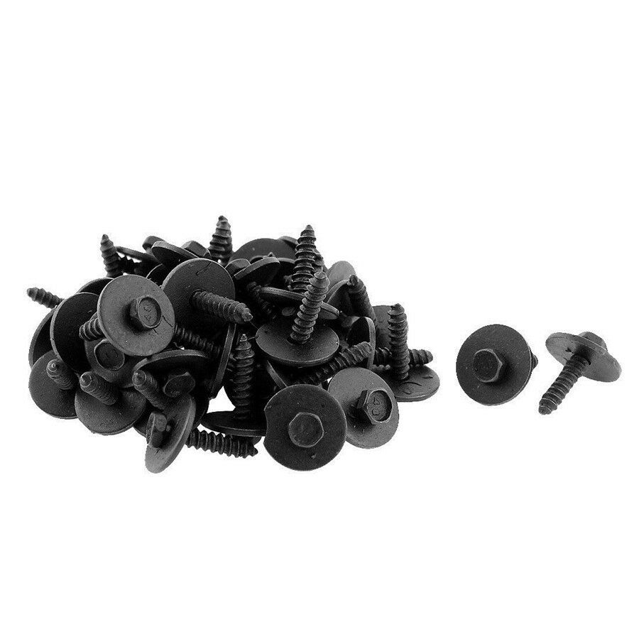 100Pcs Metal Sheet Car Body Screw Fender Bumper Retainer Clips Washer 7mm Hex