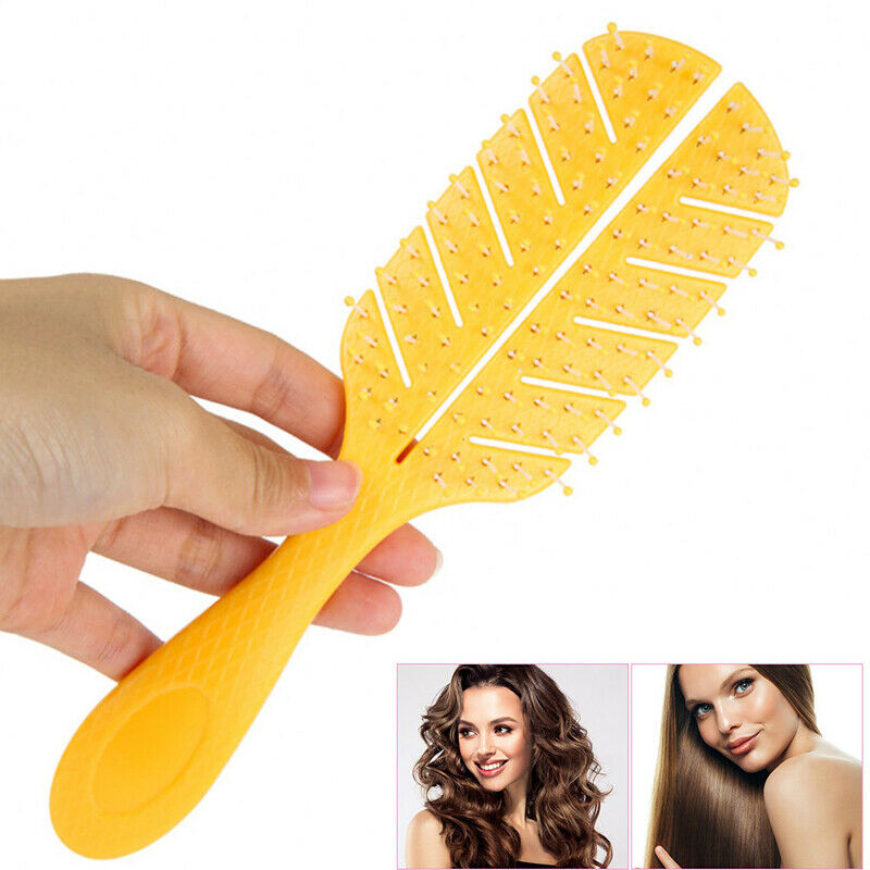 Hair Brush Hair Massage Comb Leaf-Shaped Hairbrush Salon Hairdressing Too.l8