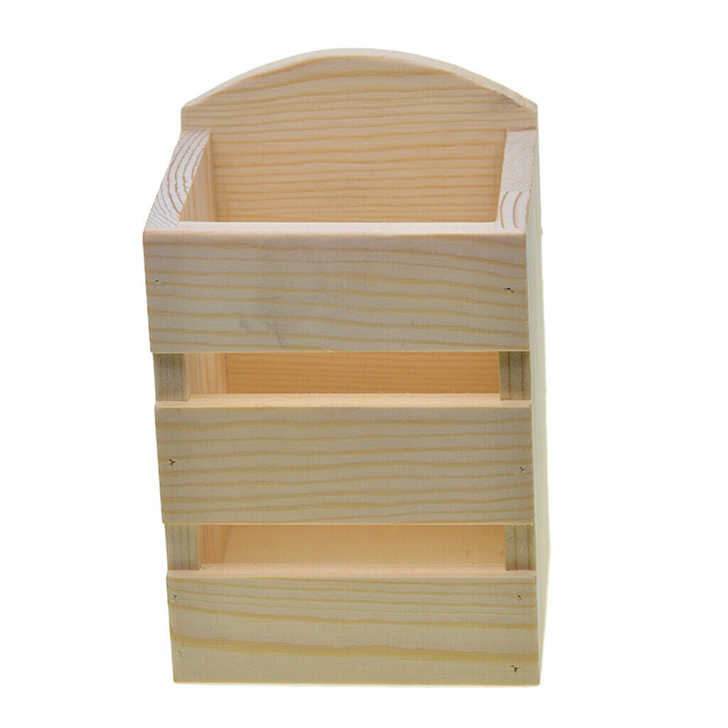 Pencil Holder, Square Pen Holder for Desk Kids Wood Pencil Organizer Container