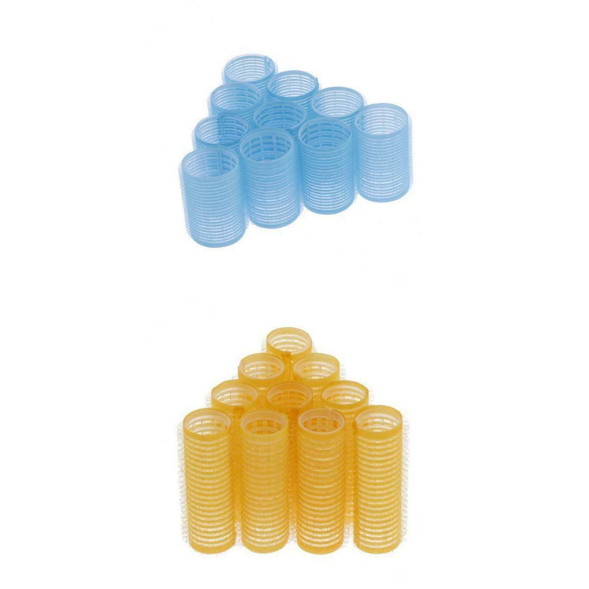 20 Pieces 20mm Yellow + 40mm Blue Self Grip Hair Rollers Set for Women Men