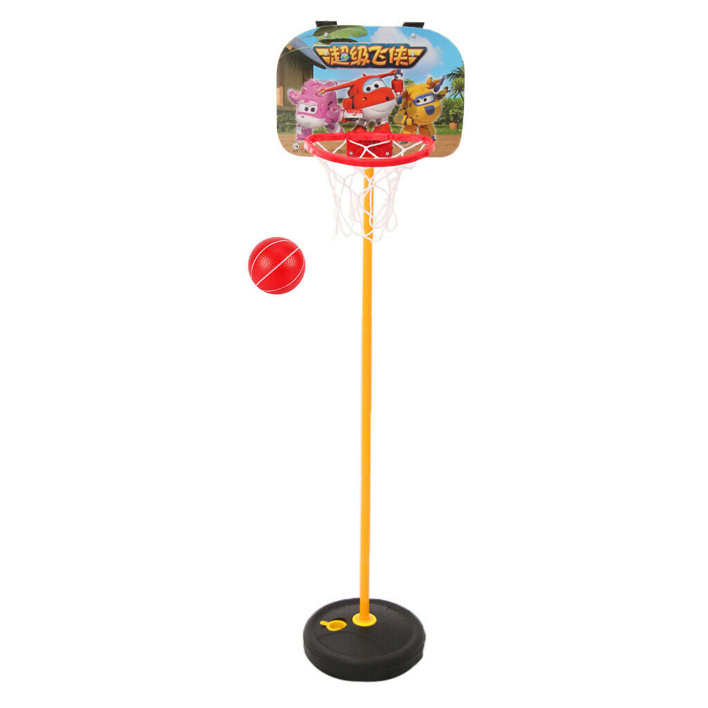 89-125cm Mini Super Wings Backboard Adjustable Basketball Stand Kit for Kids
