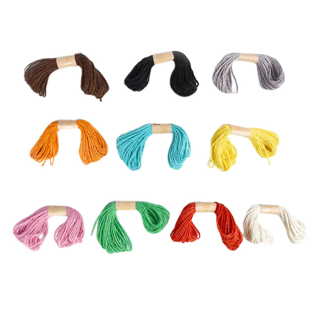 Jute Twine 10 Roll Strong Cord Rope String for DIY Art Craft Gift Wrapping Home