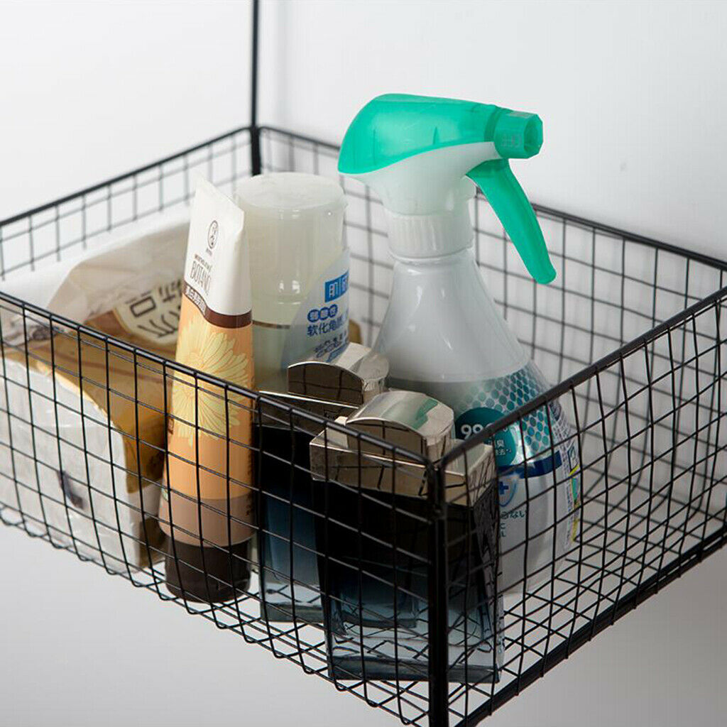 2x Wrought Hanging Storage Basket Kitchen Bedroom Sundries Organizer