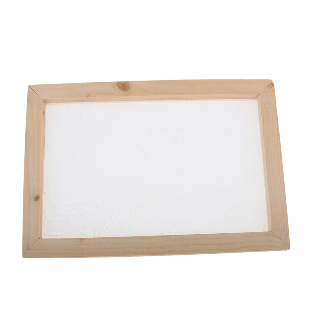 Wooden Paper Making Mould Frame Papermaking Screen for DIY Kids Crafts 20x30cm