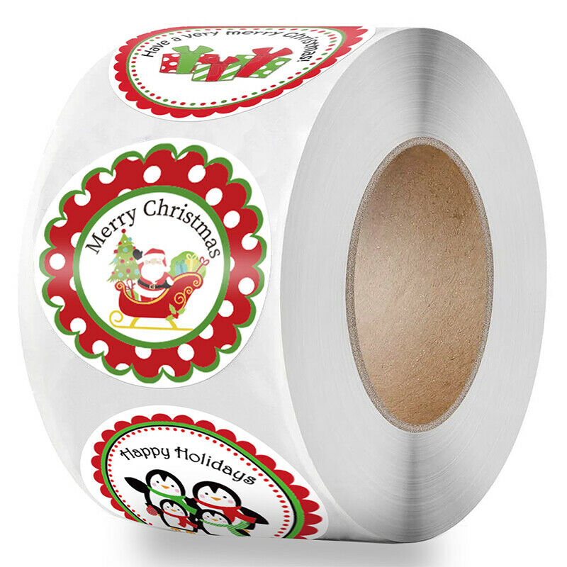 500pcs Merry Christmas Snowman Tree Decor Stickers Wrapping Gift Box Label TBDA