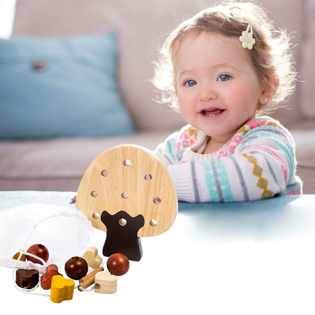 Wooden Puzzles Matching Game Wood Tree Chunky Jigsaw for Kids Toddlers