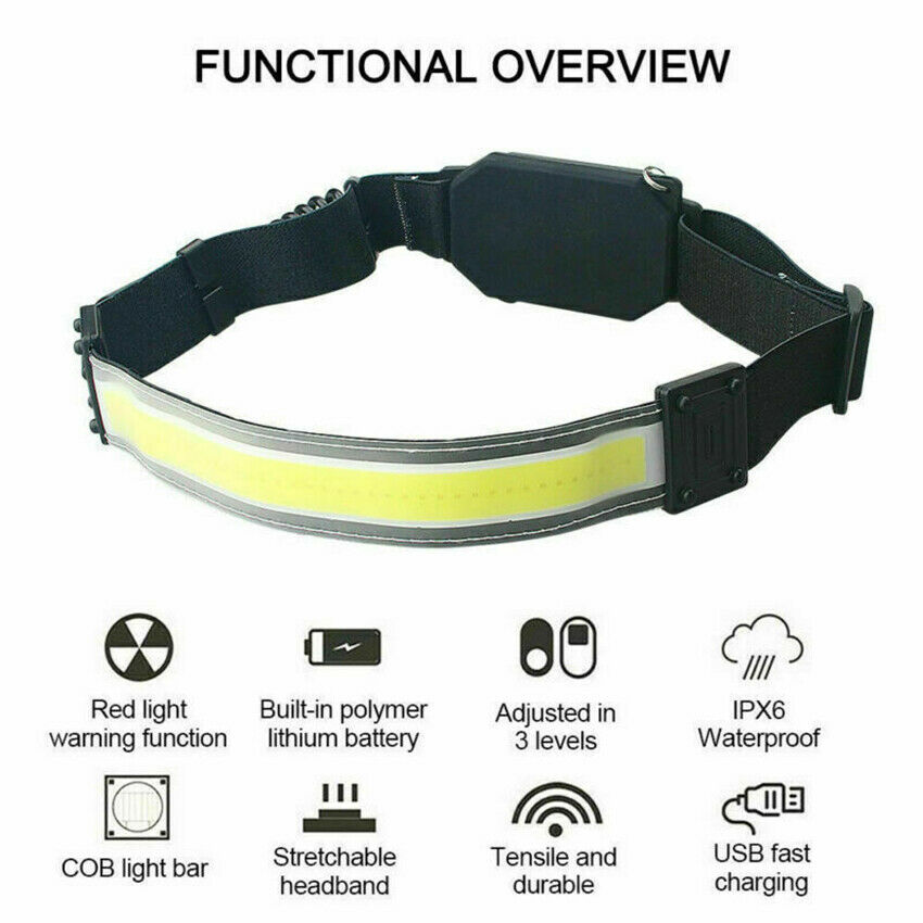 3Mode LED Headlamp Headlight Torch Flashlight Work Light Bar Head Band Lamp