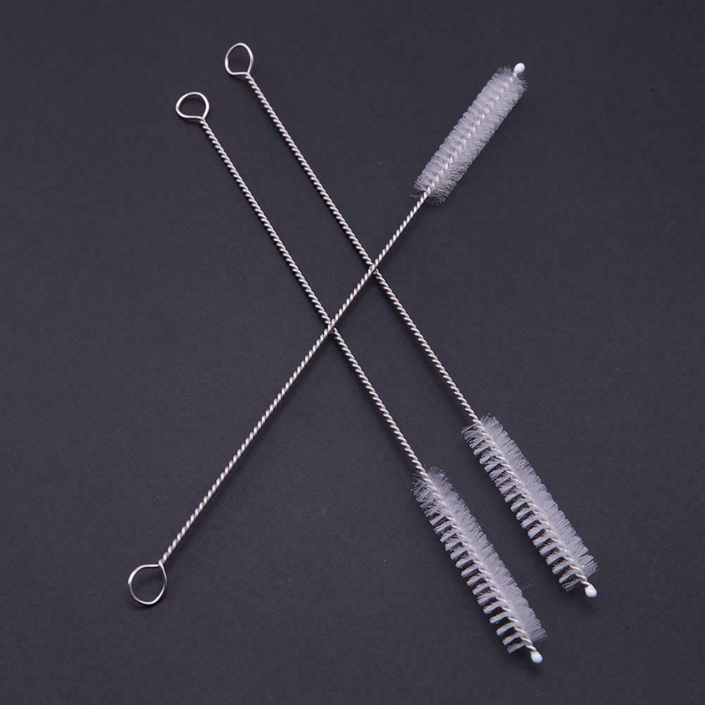 8Pcs Stainless Steel Metal Drinking Straw Straws with 3 Cleaner Brush Kit @