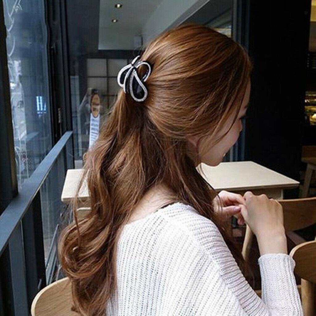 2 Pack Lady Geometric Hair Claw Crystal Hair Clip Jaw Make up Updo Tools