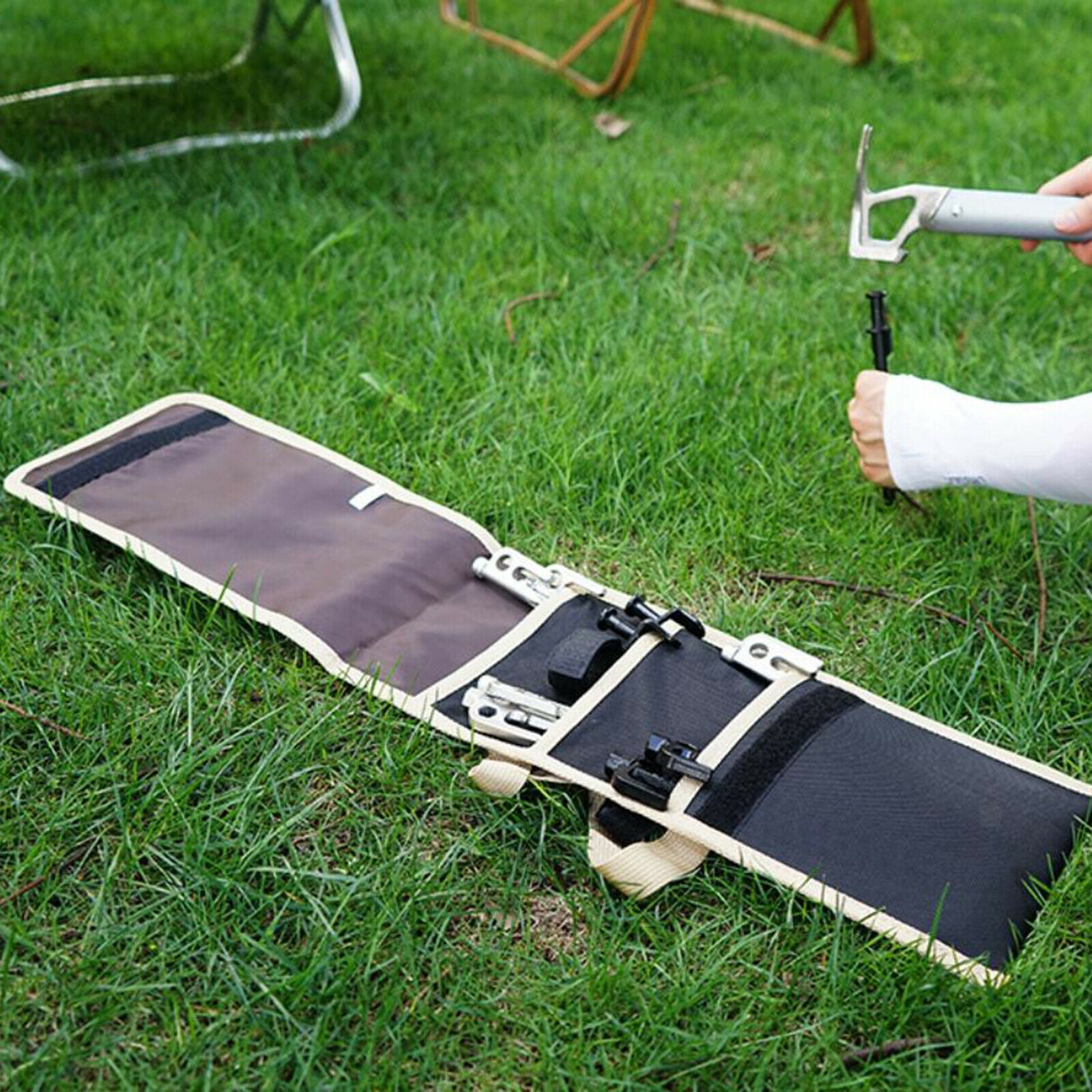 Tent Stakes Storage Bag Tent Nail Organizer Tote Pouch Hiking Accessories