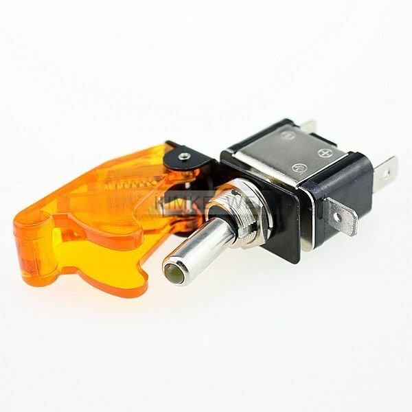 5x Yellow LED Illuminated Toggle Rocker Switch With Cover For Car Boat 12V 20A