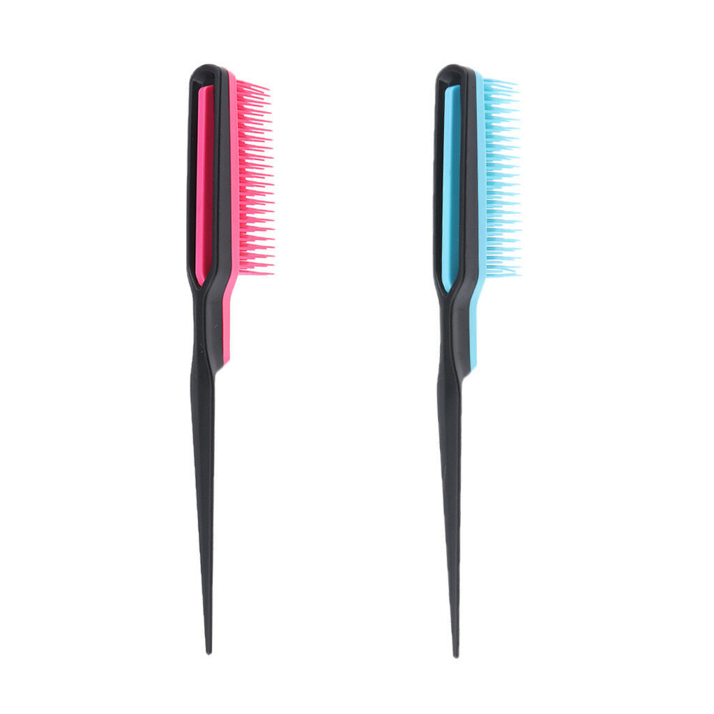 Lots 2 Plastic Rat Tail Teasing Brush Frizz Free Scalp Massage Styling Brush
