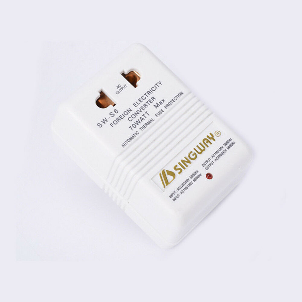 White 110V to 220V Step-Up & Down Voltage Converter 70W Watt Transformer Travel
