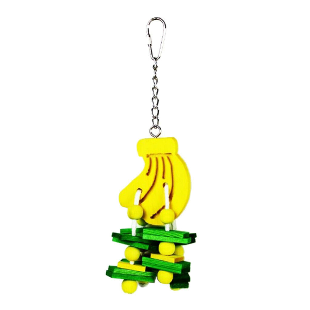 Safe Pet Wooden Chew Toys Non-toxic Cage Hanging Toys For Birds Banana
