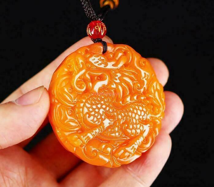 Yellow Jade Kirin Pendant Amulet Fashion Natural Jadeite Necklace Jewelry Gifts