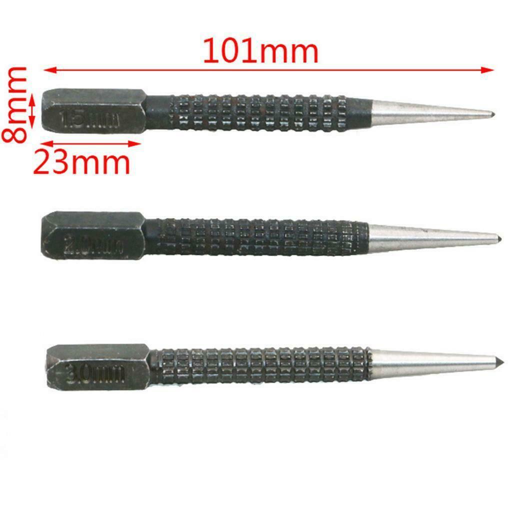 3 Piece Center Punch,  Transfer Punches Set, Wood  Woodworking Tool, Heat