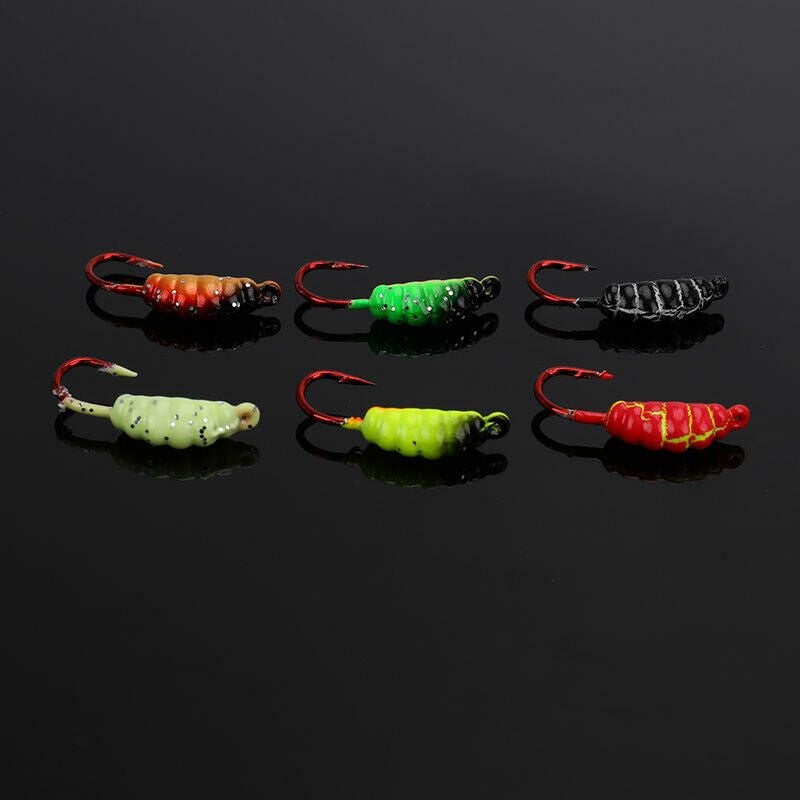 6Pcs/lot 23mm/1.5g Ice Fishing Lure Maggot Worm The New Metal Ba.l8