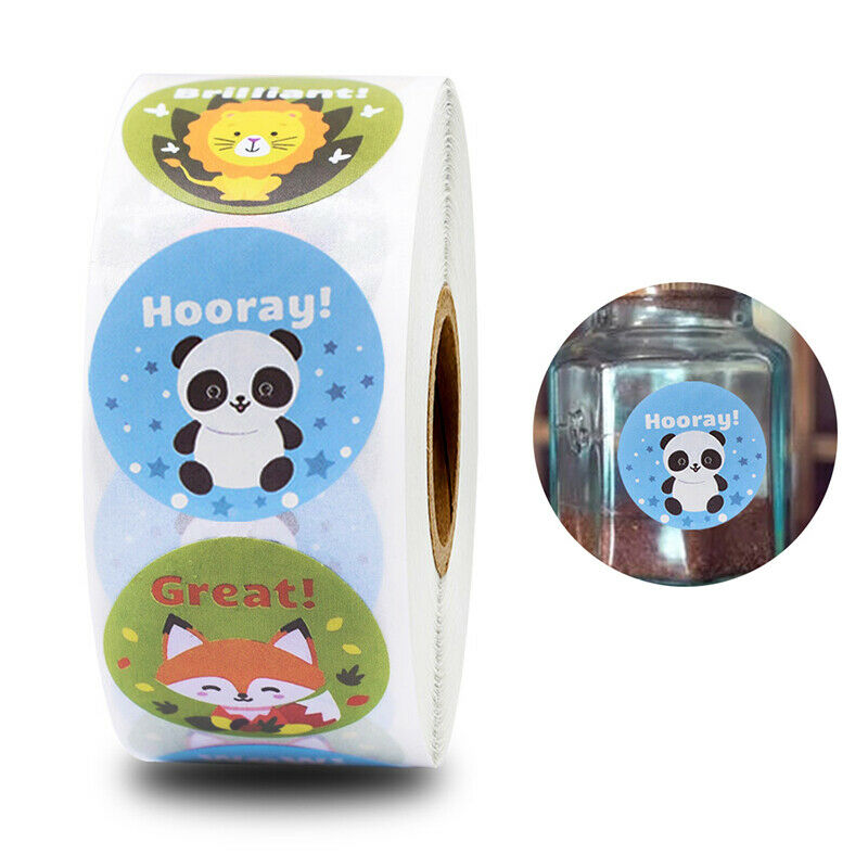 500pcs/roll Cartoon Animals Stickers Reward Words Stickers for Student Ki.l8