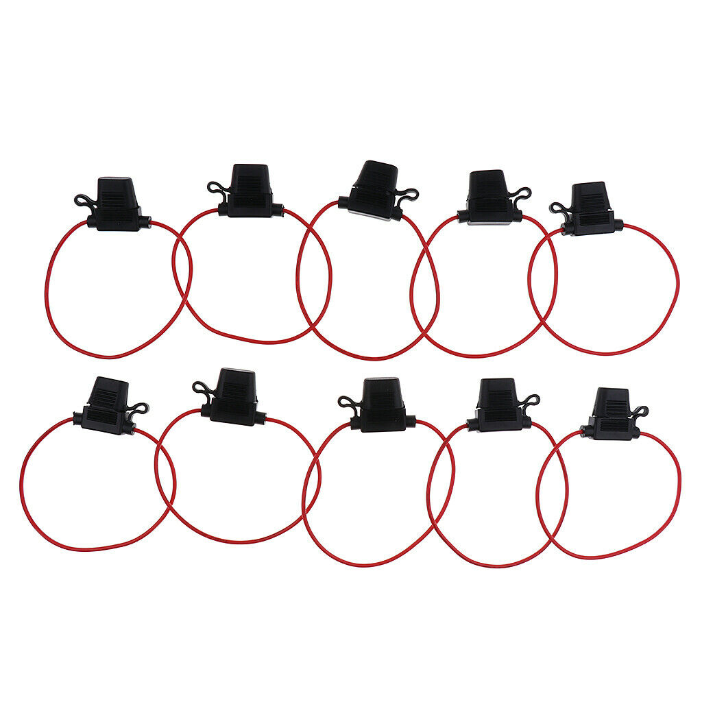 10 Pieces Car Automotive Waterproof Blade Fuse Holder Harness Block 18AWG