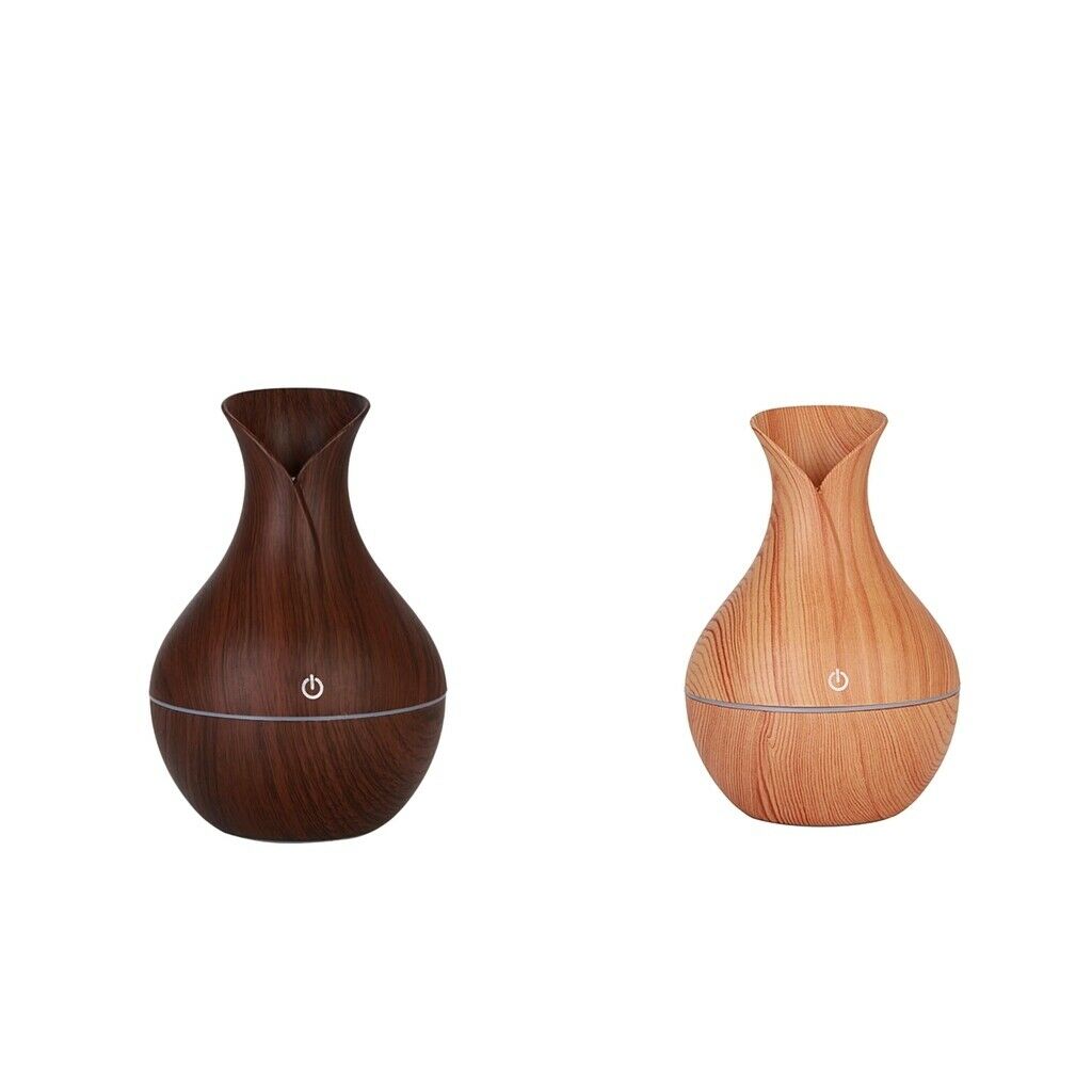 2pcs 130ml Low Noise Mist Humidifer Purier Wood Grain Diffuser Spa Kids Room