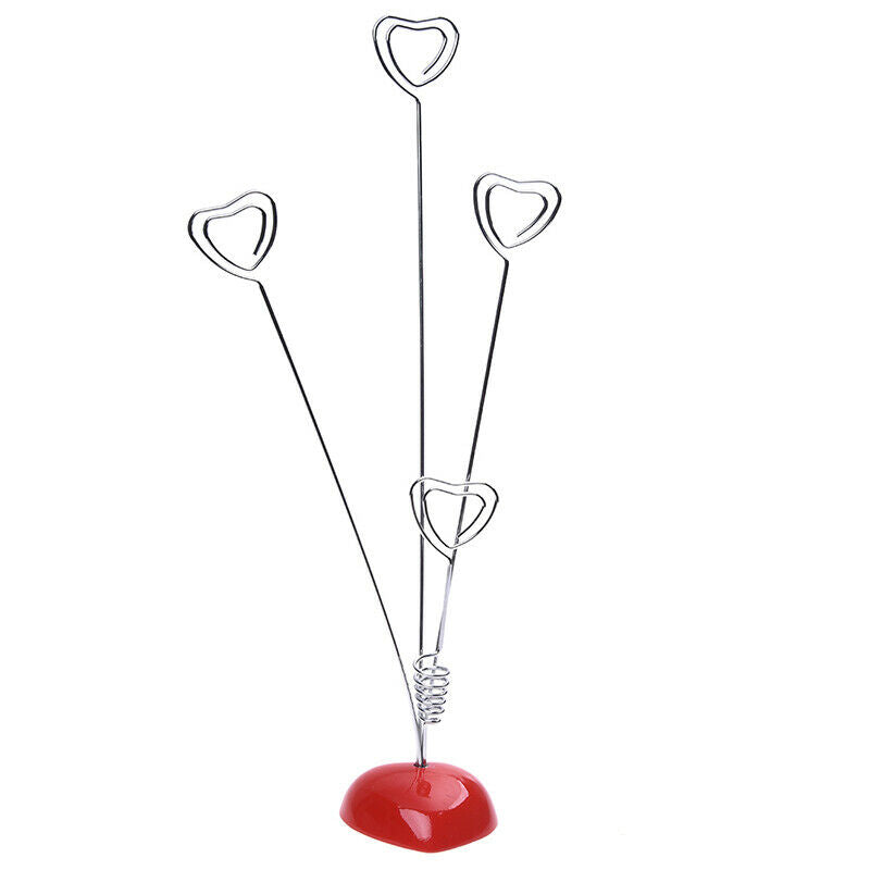 Heart-Based 4 Standing-Heart Wire Holders Photo Card e Memo Clips Tree D6A2A2